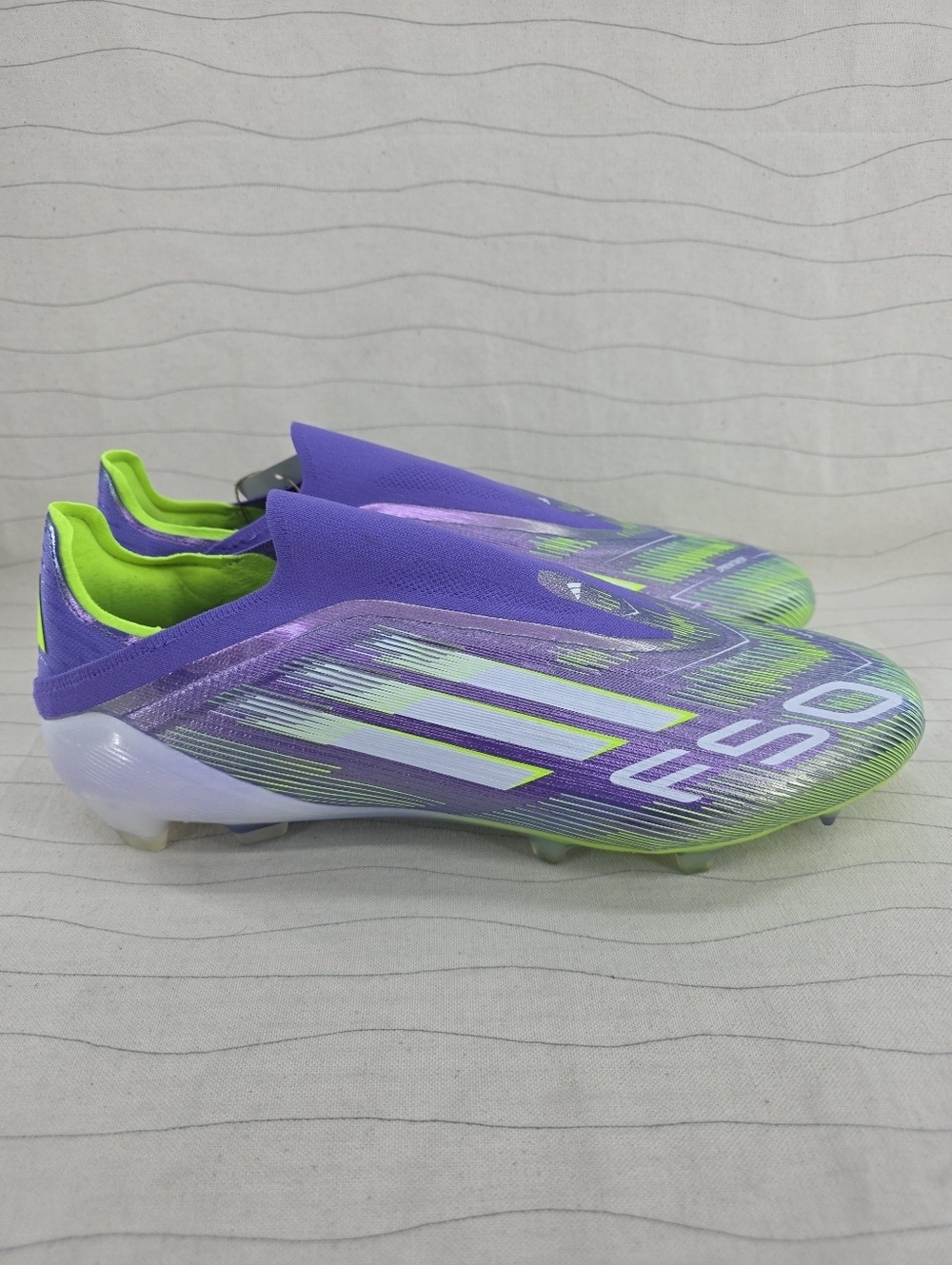 Adidas Mens F50 Elite Laceless FG Purple Lemon Soccer Cleats JH7628 Size 13 NEW